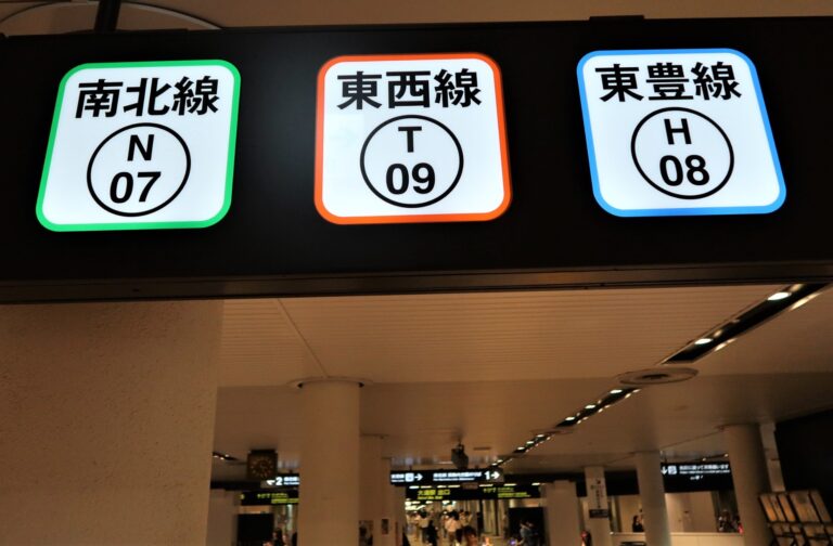 札幌市営地下鉄線の３路線の看板の画像